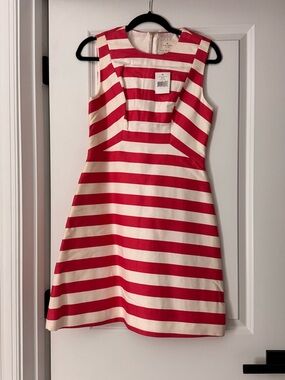 NWT kate spade Pink and White Striped Sleeveless Mini Dress